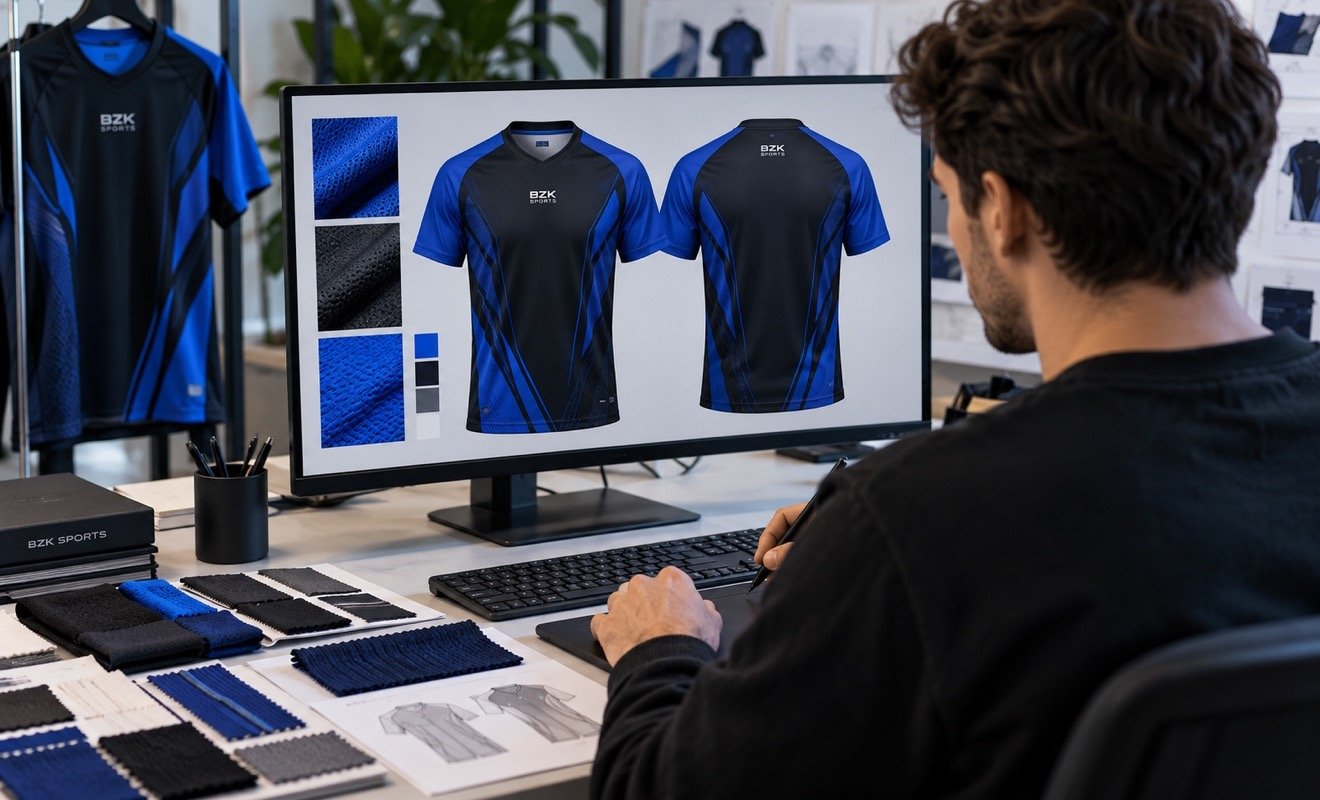 Jersey design displayed on a computer