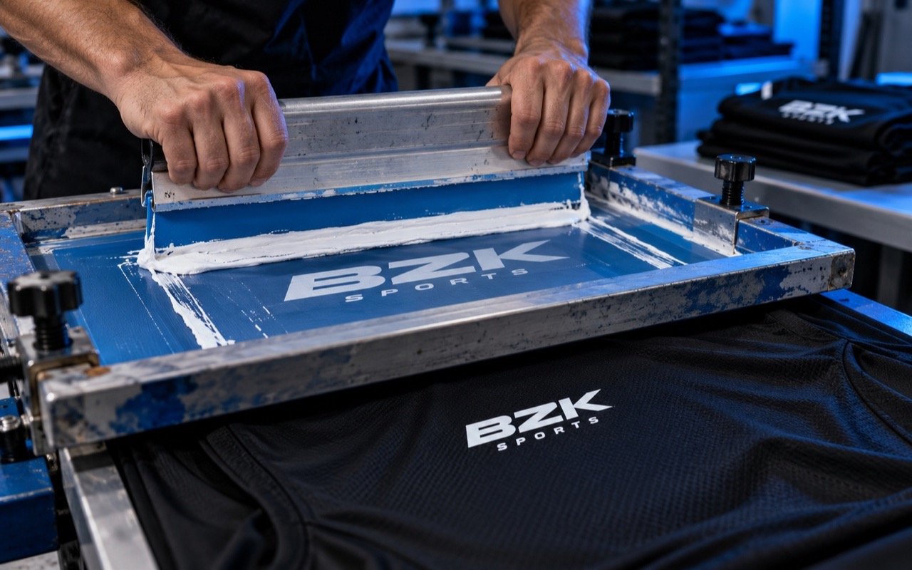 Screen printing a BZK logo