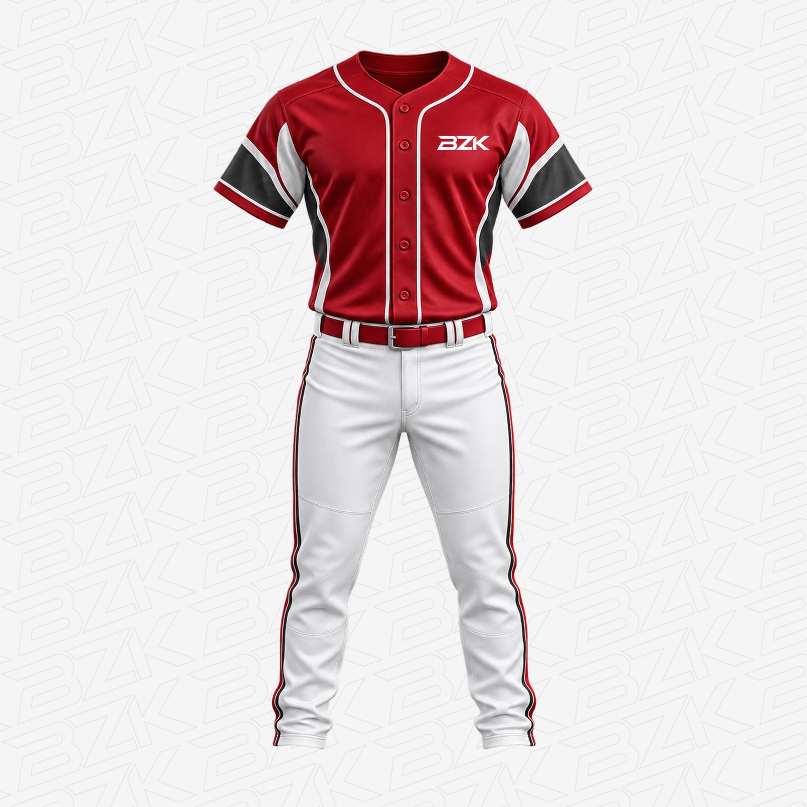 Baseball Uniform 04 - Red & White from the BZK Sports product collection