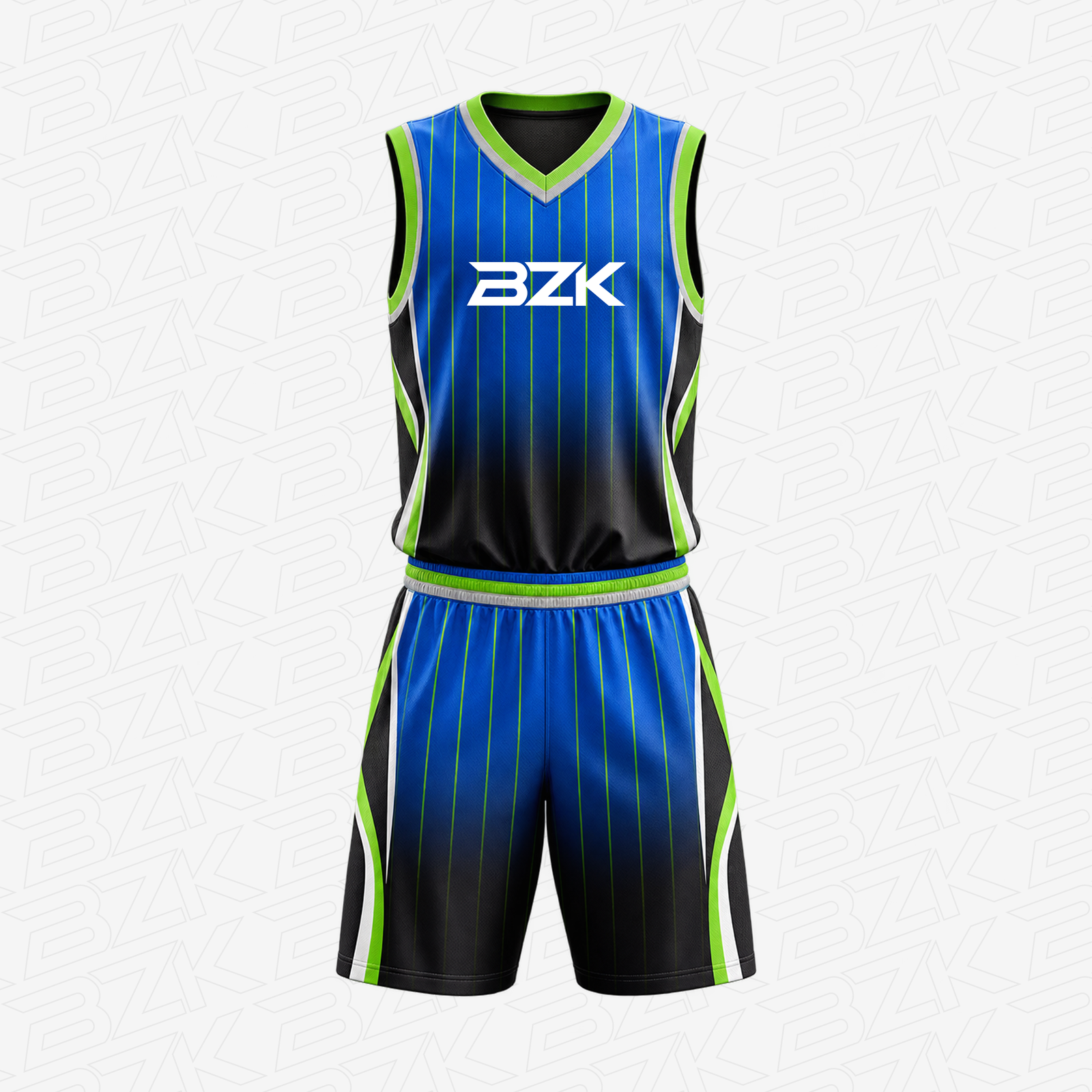 Basketball Uniform 04 - Blue & Lime from the BZK Sports product collection