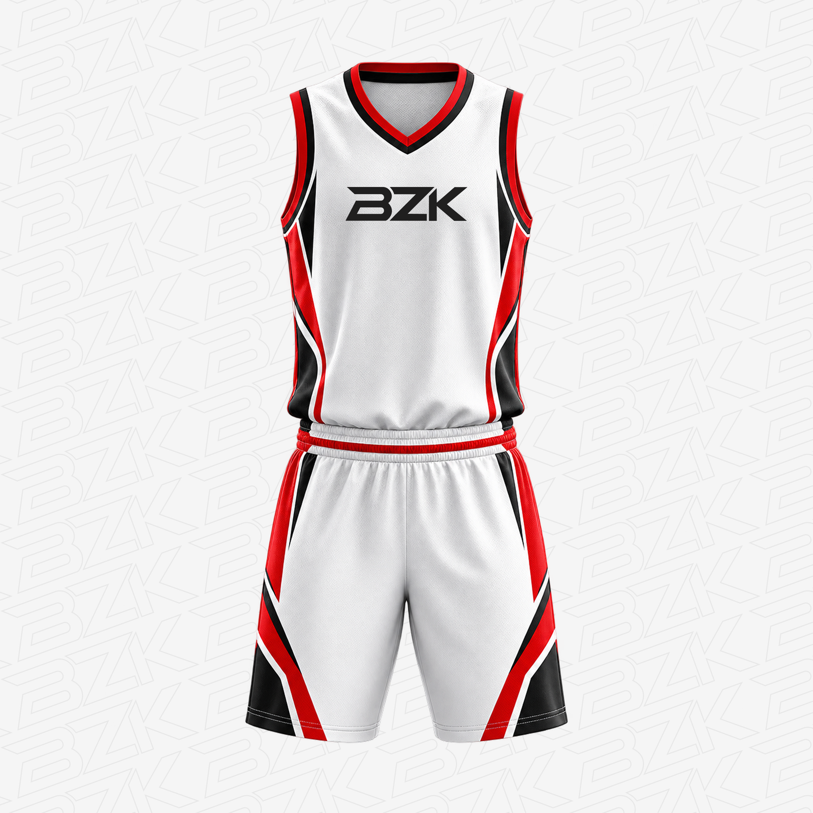 Basketball Uniform 01 - White & Red from the BZK Sports product collection