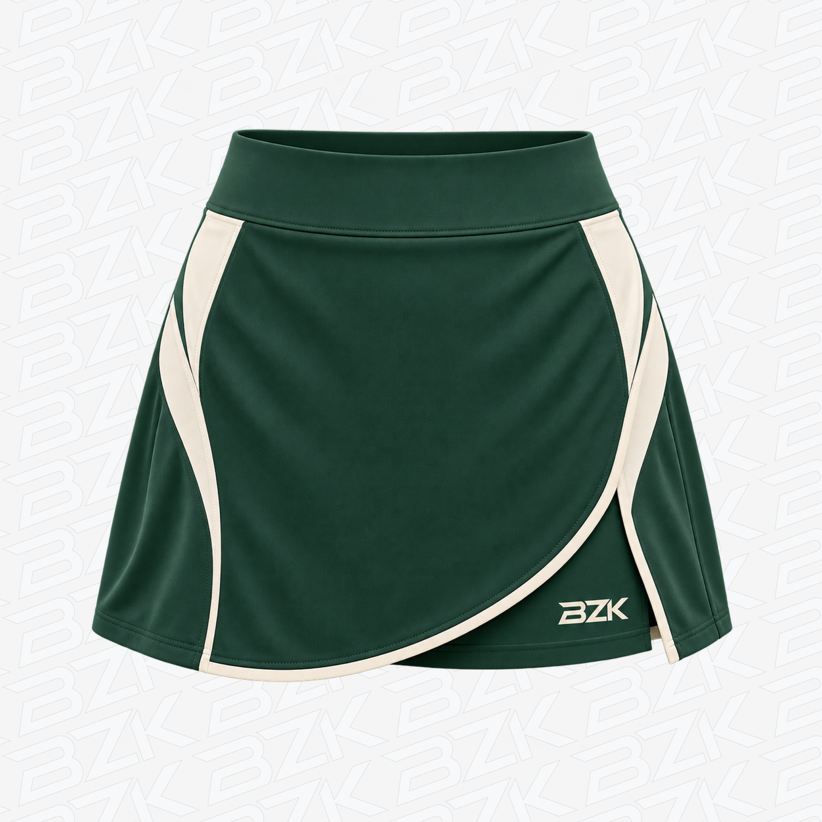 Women’s Sports Skirt 03 - Forest Green & Cream from the BZK Sports product collection