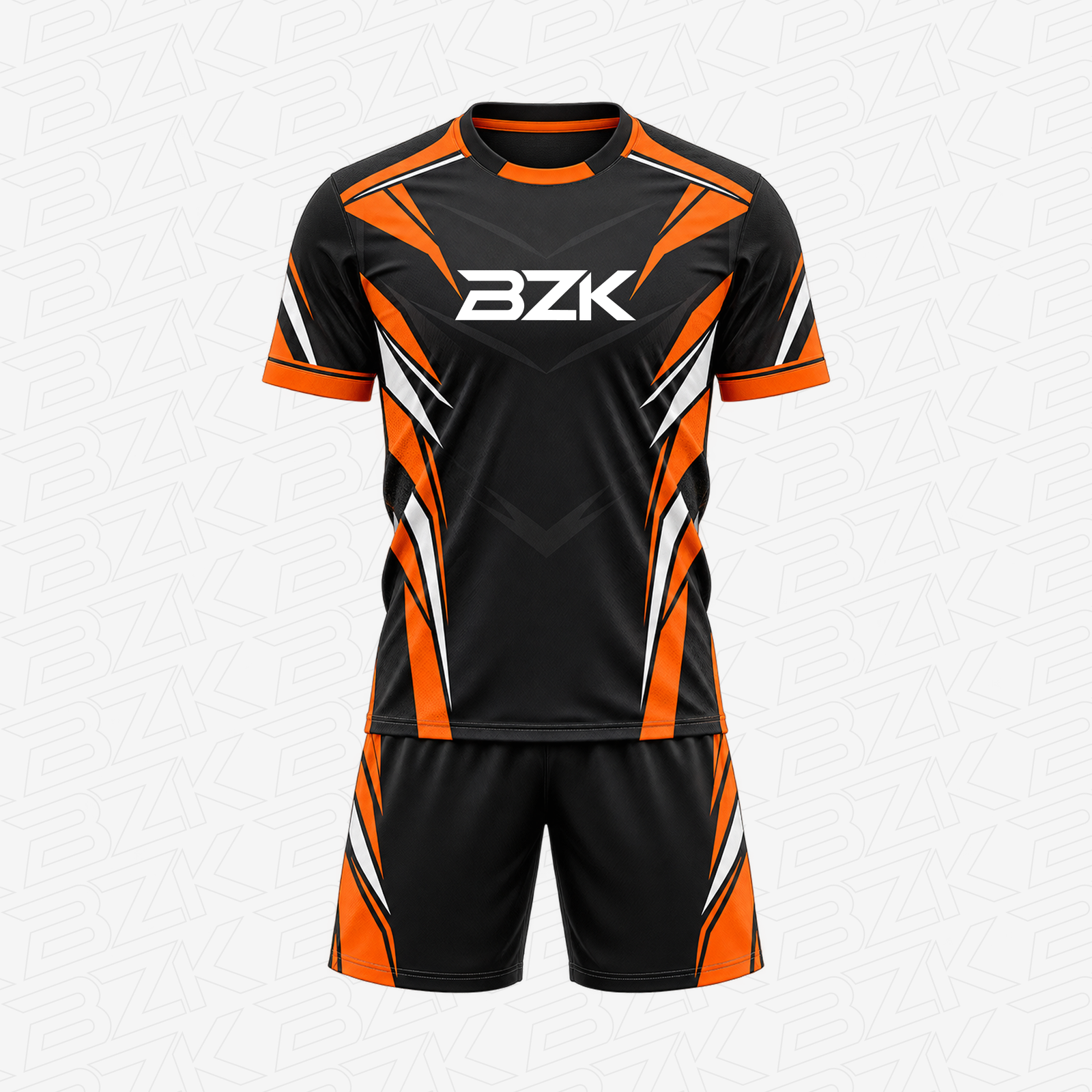 Soccer Uniform 02 - Black & Orange from the BZK Sports product collection